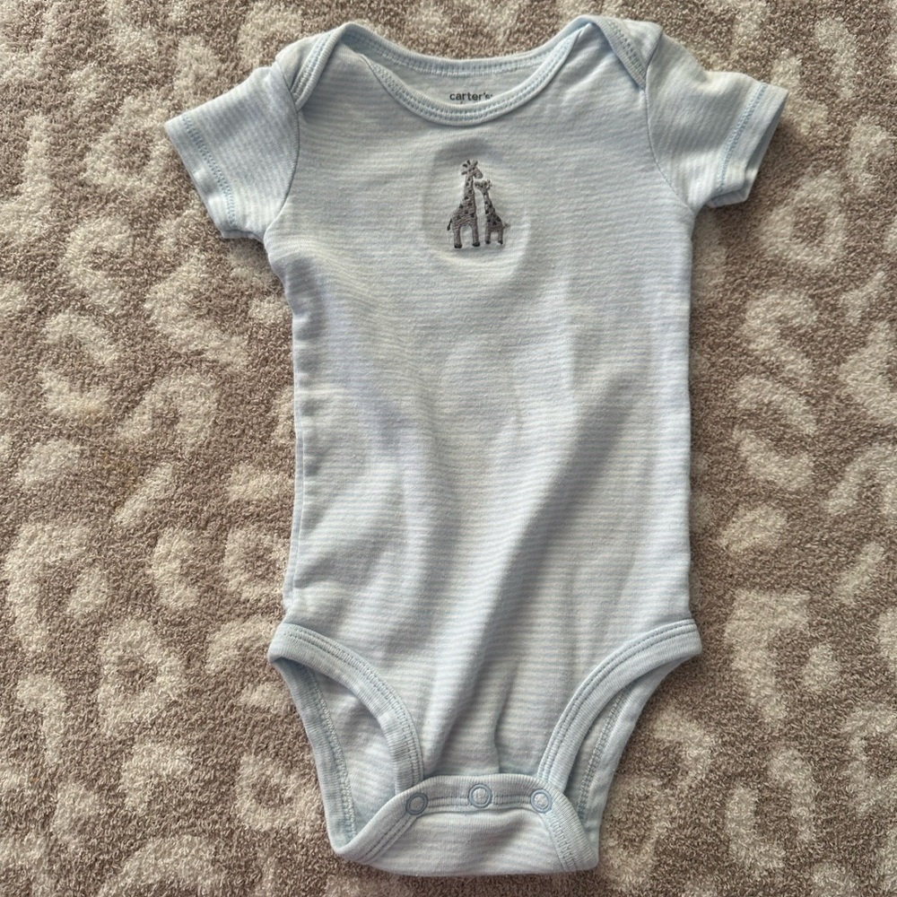 Carter's Light Blue Striped Baby Bodysuit